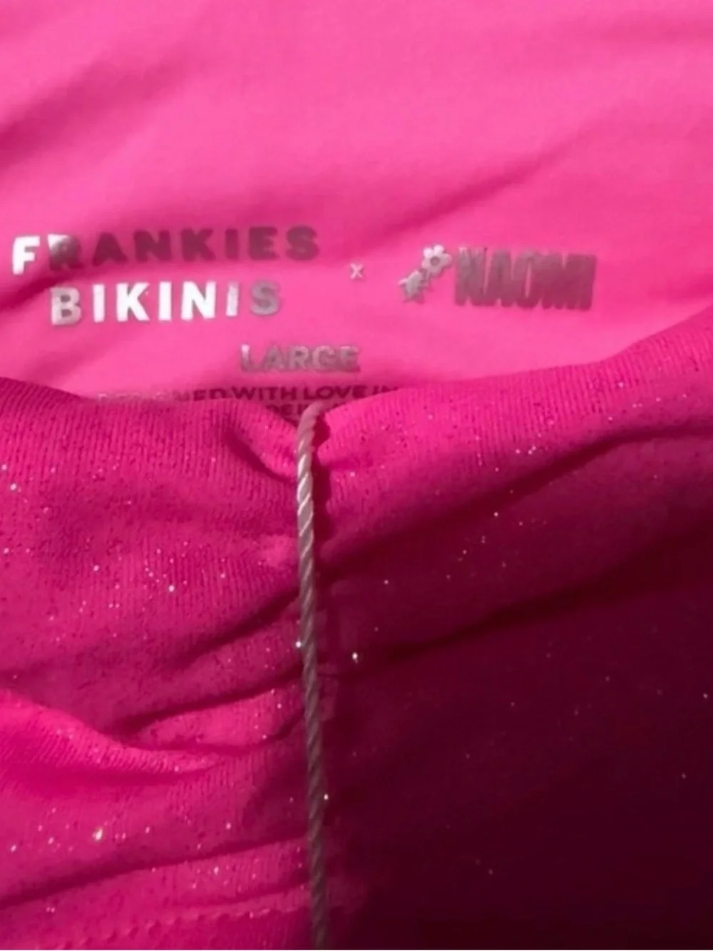 Frankie's Bikinis Sparkle Bandeau Top - Hot Pink